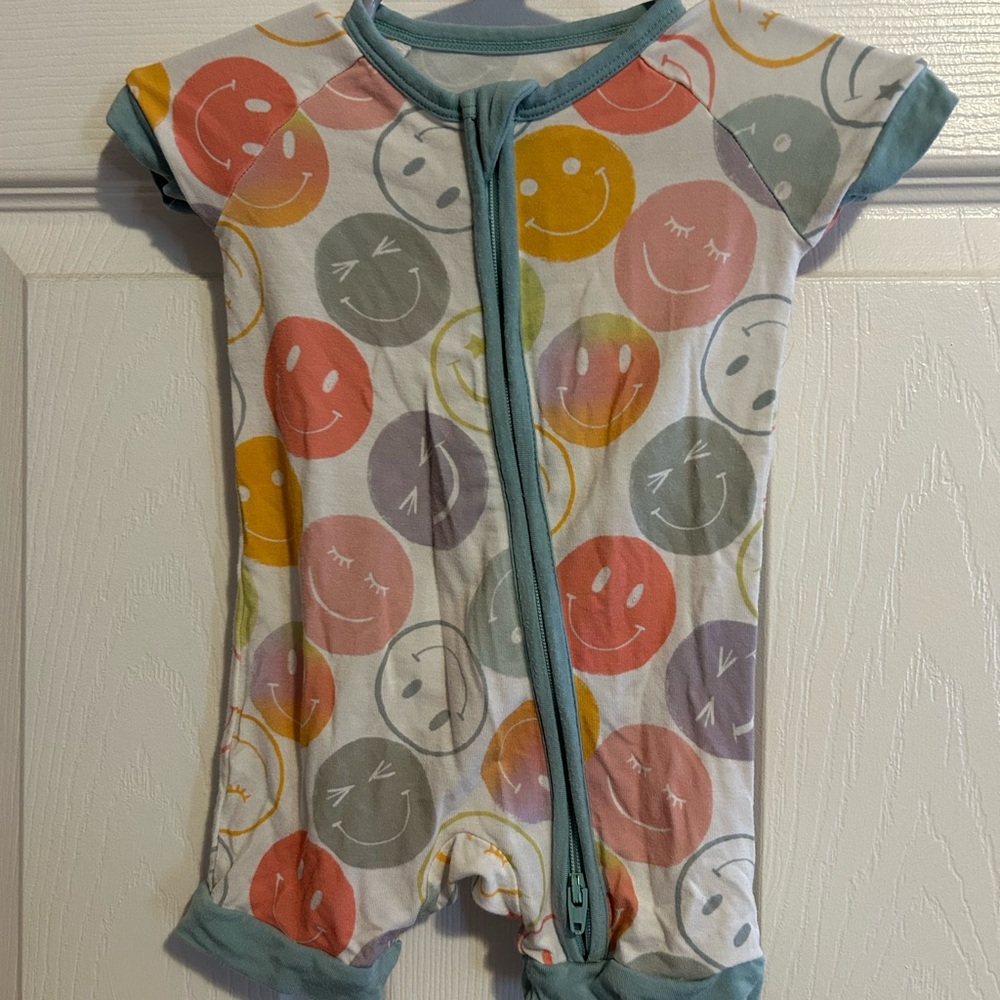Little Sleepies Smiley Face Bodysuit - Multicolor